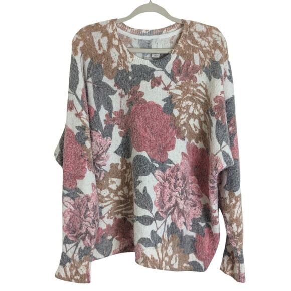 Joie Super Soft Big Floral Cottagecore Print Pullover Sweater Women's 1X - Picture 1 of 9